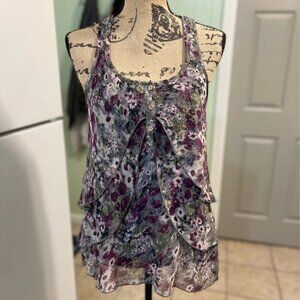 Marissa Elegant Purple and Gray Blouse with Sophisticated Style